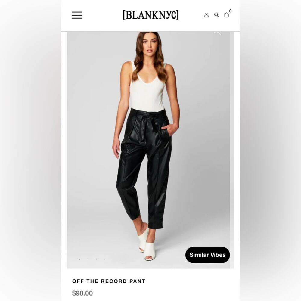 NWT! Blank NYC Off the Record Faux Leather Trouser Pants - Size 25 - Picture 5 of 13